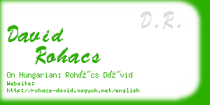 david rohacs business card